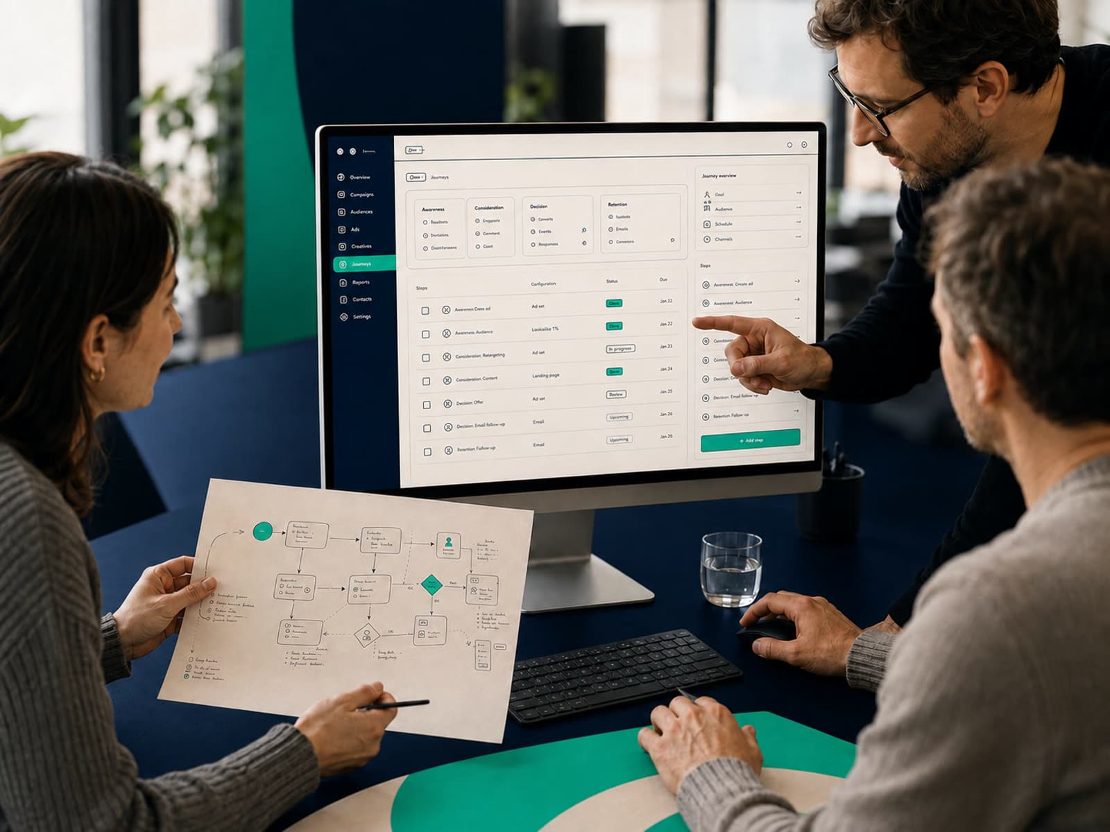 Montage van een precisiemodule aan een werkbank in een high-techbedrijf
